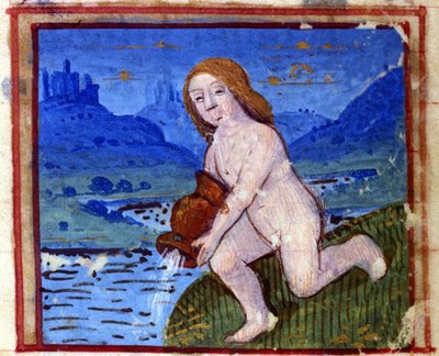 Signo de Acuario. Horóscopo italiano, mediados del siglo XV. de Italian School