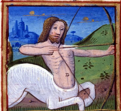 Signo de Sagitario. Horóscopo italiano, mediados del siglo XV. de Italian School