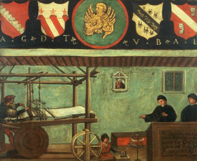 Signo del Gremio de Tejedores Venecianos de Italian School