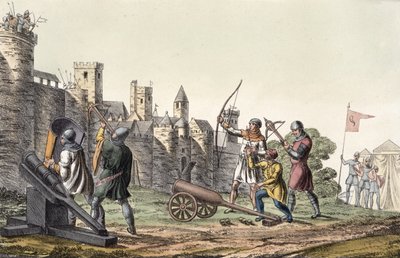 Soldados y artillería del siglo XV, lámina 16 de La Historia de las Naciones de Italian School