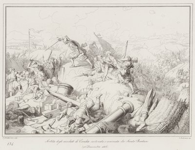 Salida de los sitiados de Candia sostenida y animada por Sante Barbaro de Italian School