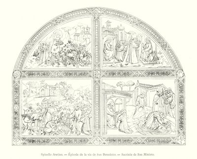 Spinello Aretino, Episodio de la vida de San Benedetto, Sacristía de San Miniato de Italian School