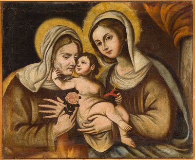 Santa Ana, la Virgen y el Niño, primera mitad del siglo XVIII (óleo sobre lienzo) de Italian School
