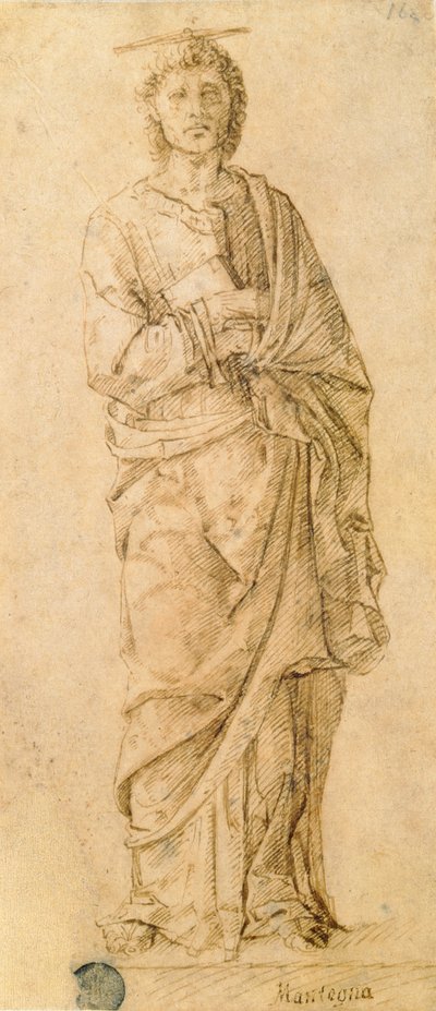 San Juan Evangelista, atribuido a Giovanni Bellini (c.1430-1516) o a Andrea Mantegna (1430-1516) (pluma y tinta sobre papel) de Italian School