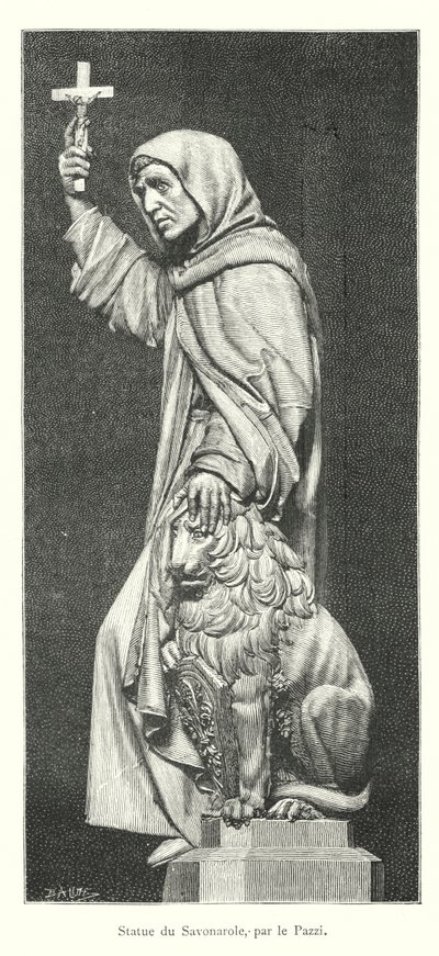 Estatua de Savonarola, por el Pazzi de Italian School