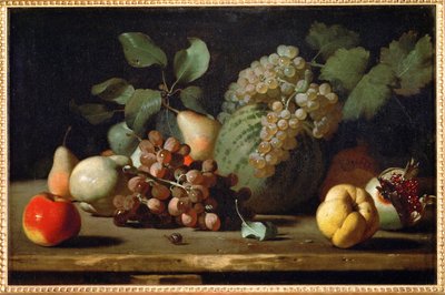 Naturaleza muerta con uvas y granada, principios de ... de Italian School