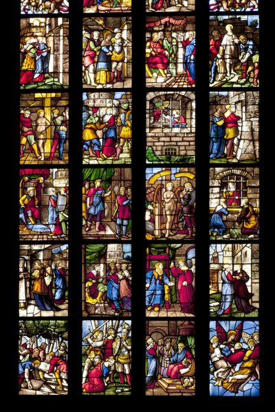 Historias de Santa Catalina de Alejandría (vidriera) (detalle) de Italian School