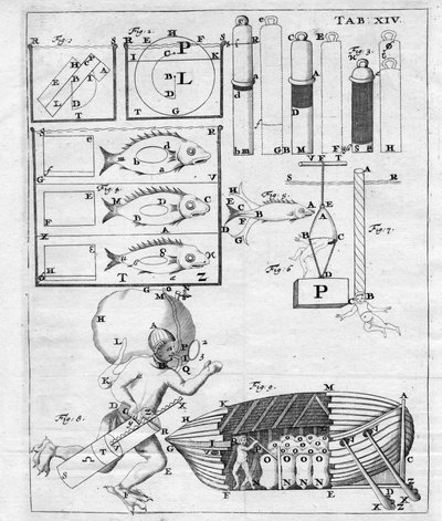 Estudios sobre la navegación submarina - en "De Motu Animalium" de Giovanni Alfonso Borelli (1608 - 1679) de Italian School