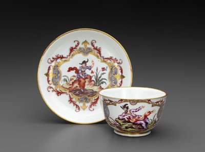 Taza de té y platillo, c.1755 de Italian School