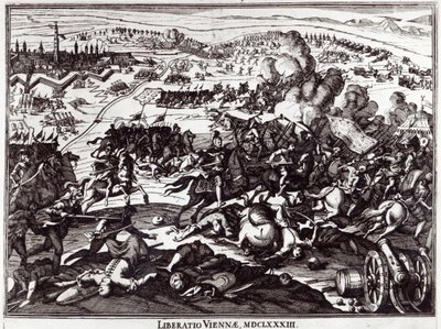 El sitio de Viena de 1683 de Italian School