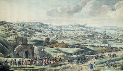 Ataque de las tropas aliadas a París, vista desde las alturas de Pantin, 30 de marzo. de Italian School