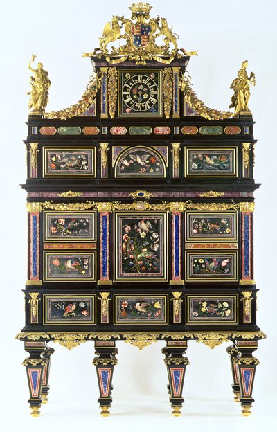 El gabinete de Badminton, c.1720-32 (pietra dura, ébano y ormolu) de Italian School