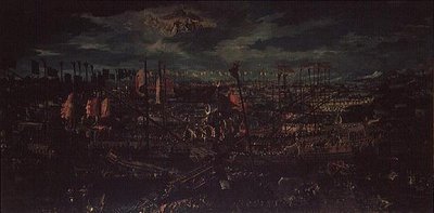 La batalla de Lepanto, 7 de octubre de 1571 de Italian School