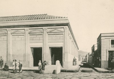 El edificio de Eumachia como era (grabado) de Italian School