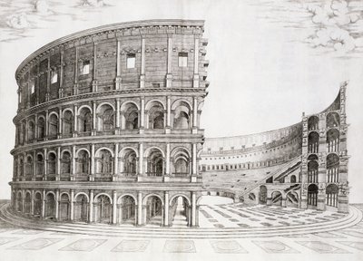 El Coliseo, construido en el año 80 d.C. de Italian School