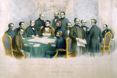 El Congreso de París, marzo de 1856, ilustración de La Historia de Italia de Italian School