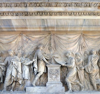 El Congreso de Praga, detalle del Arco de la Paz, Milán, Italia de Italian School