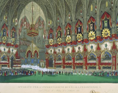 La coronación de Fernando I en la Catedral de Milán, 6 de septiembre de 1838 de Italian School