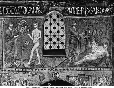 La Creación del hombre y la mujer de Italian School