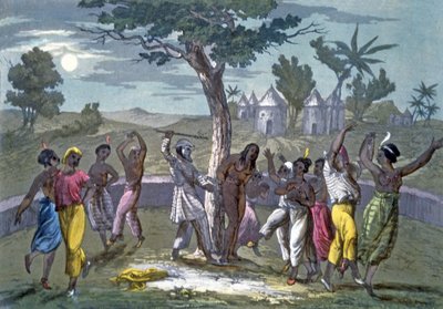 El Baile del Mombo-Jombo, según los viajes de Mungo Park, de Una Historia del Vestuario por J. Ferrario, pub. c.1820 de Italian School
