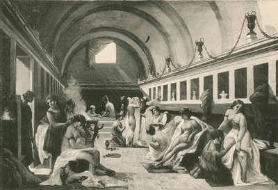 El frigidarium de mujeres en los baños de Estabia, como era de Italian School