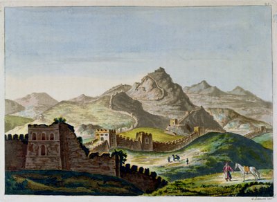 La Gran Muralla China, de Le Costume Ancien et Moderne por Jules Ferrario, grabado por Gaetano Zancon (1771-1816) c.1820 de Italian School