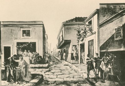 La casa del balcón colgante como era de Italian School