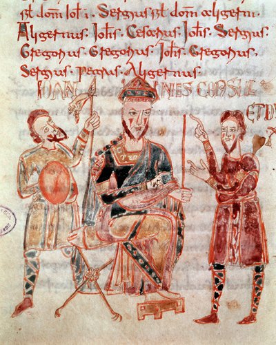 El príncipe lombardo de Nápoles Giovanni (ca. 981). Miniatura del 