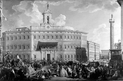 La lotería en Piazza Montecitorio, por Paolo Panini, siglo XVIII de Italian School