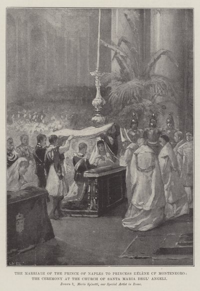 El matrimonio del Príncipe de Nápoles con la Princesa Helena de Montenegro, la ceremonia en la Iglesia de Santa Maria Degl