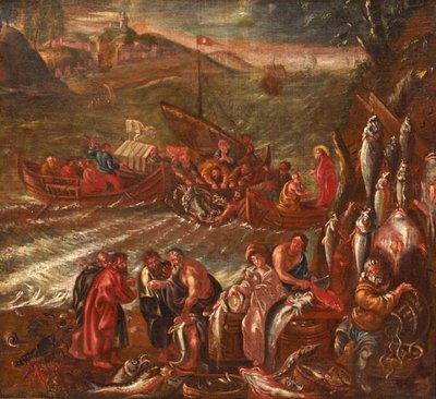 El milagro de Galilea, la gran pesca de Italian School