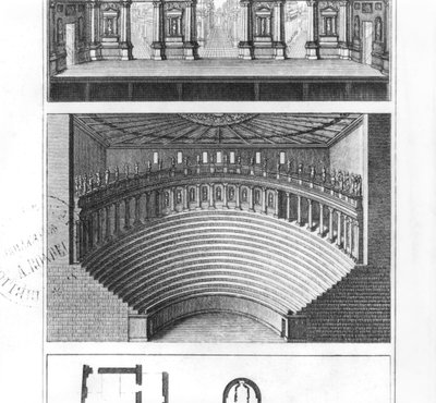 El Teatro Olímpico en Vicenza, diseñado por Andrea Palladio de Italian School