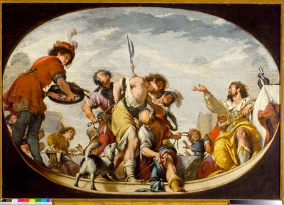 La parábola del invitado de bodas, 1636 de Italian School