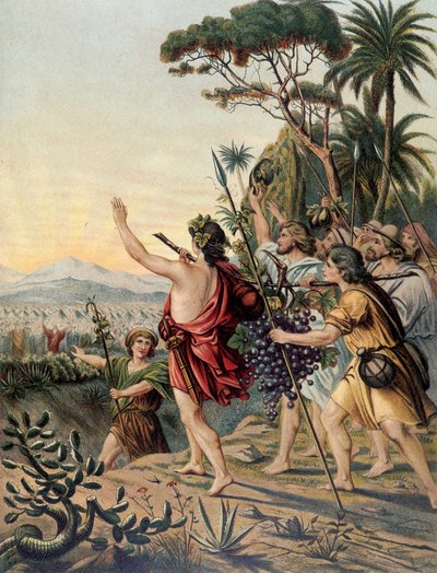 El regreso de la Tierra de Canaán - en “Aurea Bibbia classica: historia de la revelación divina en el antiguo y nuevo testamento” por Giovanni Ladislao Sykora (vol. 1), traducido por Don Clemente Benetti. (Biblia italiana) de Italian School