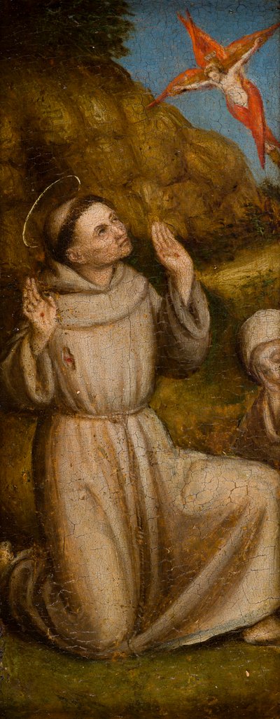 La estigmatización de los santos Francisco y Jerónimo, c.1480 (óleo sobre tabla) de Italian School