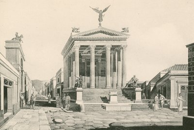 El templo de la Fortuna como era de Italian School
