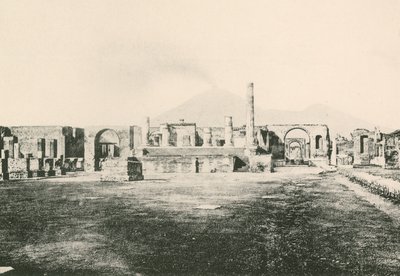 El Templo de Júpiter en el Foro Civil como es (grabado) de Italian School