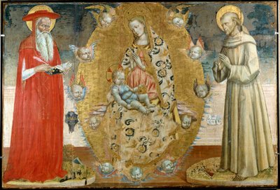 La Virgen y el Niño con San Francisco y San Jerónimo de Italian School