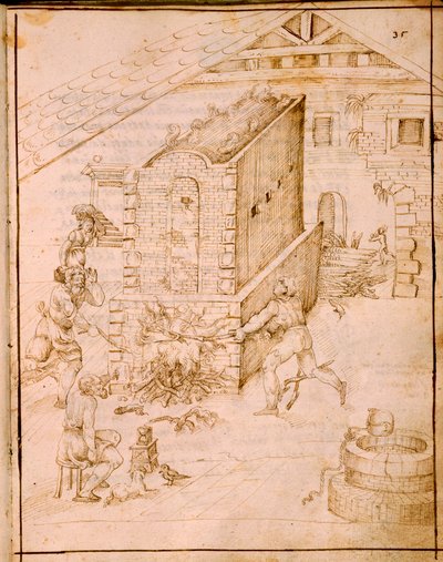 El antiguo arte de hacer vasijas, 1589 de Italian School