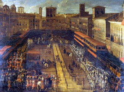 La justa de trigo sarraceno en Piazza Navona (Roma) el 25/02/1634. de Italian School