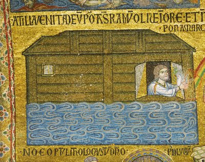 La paloma regresa al Arca, con una ramita verde en el pico ... (mosaico) de Italian School