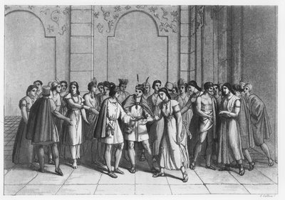 La manera en que los Incas casaban a los Príncipes de Sangre, c.1820 de Italian School