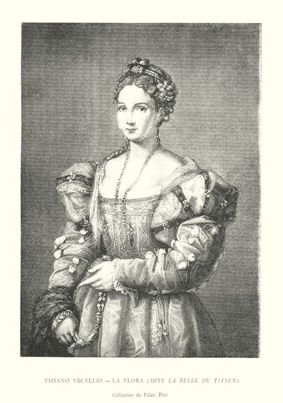 Tiziano Vecellio, La Flora, Dite La Belle du Titien, Colección del Palacio Pitti de Italian School