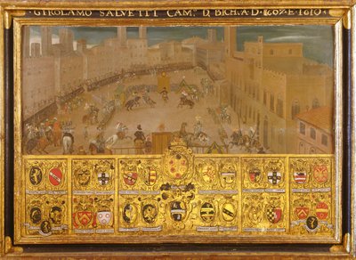 Torneo en la Piazza del Campo, Siena, 1607-10 de Italian School
