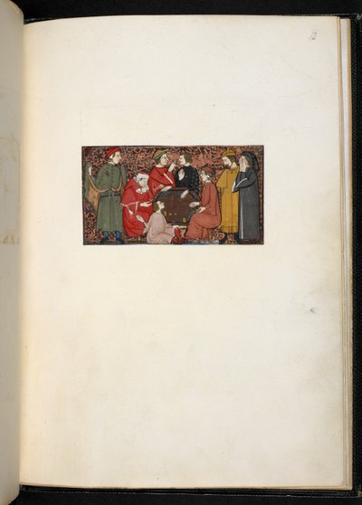 Tratado de los vicios y las virtudes Add MS 27695 f.12r, c. 1330-40 (pergamino) de Italian School