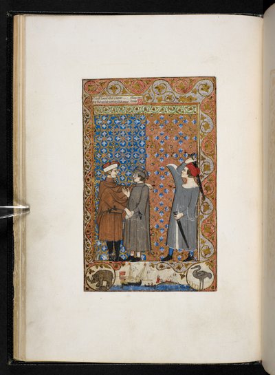 Tratado de los vicios y las virtudes Add MS 27695 f.9v, c. 1330-40 (pergamino) de Italian School