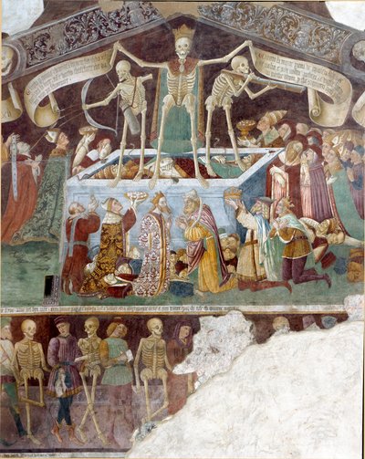 Triunfo de la muerte y danzas de la muerte. Detalle (después de la restauración) de Italian School