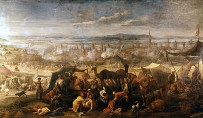 Campamento turco cerca de Viena durante el asedio en 1683. Viena, Museo del Arsenal de Italian School