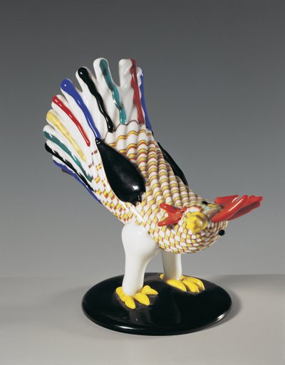 Jarrón en forma de gallo, Murano, Venecia, Véneto, Italia de Italian School