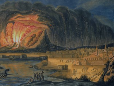 Erupción del Vesubio cerca de Nápoles, c.1815 de Italian School